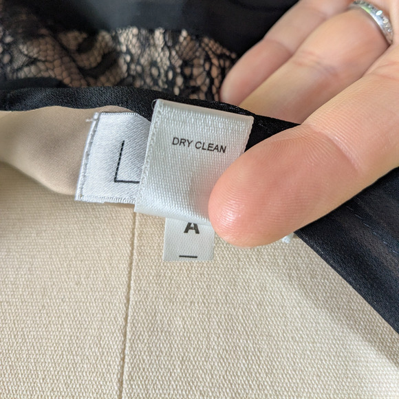 Lace Midi Dress 12 Black Tan Y2K Babydoll Illusion Glam Classic Guest Cocktail - Picture 11 of 11